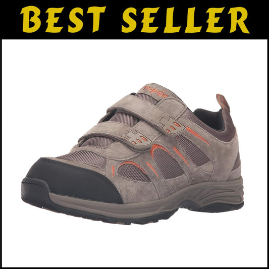 Men's Wide Slip-On Sneaker with Rubber Outsole and Orthotic Approval - Size 11