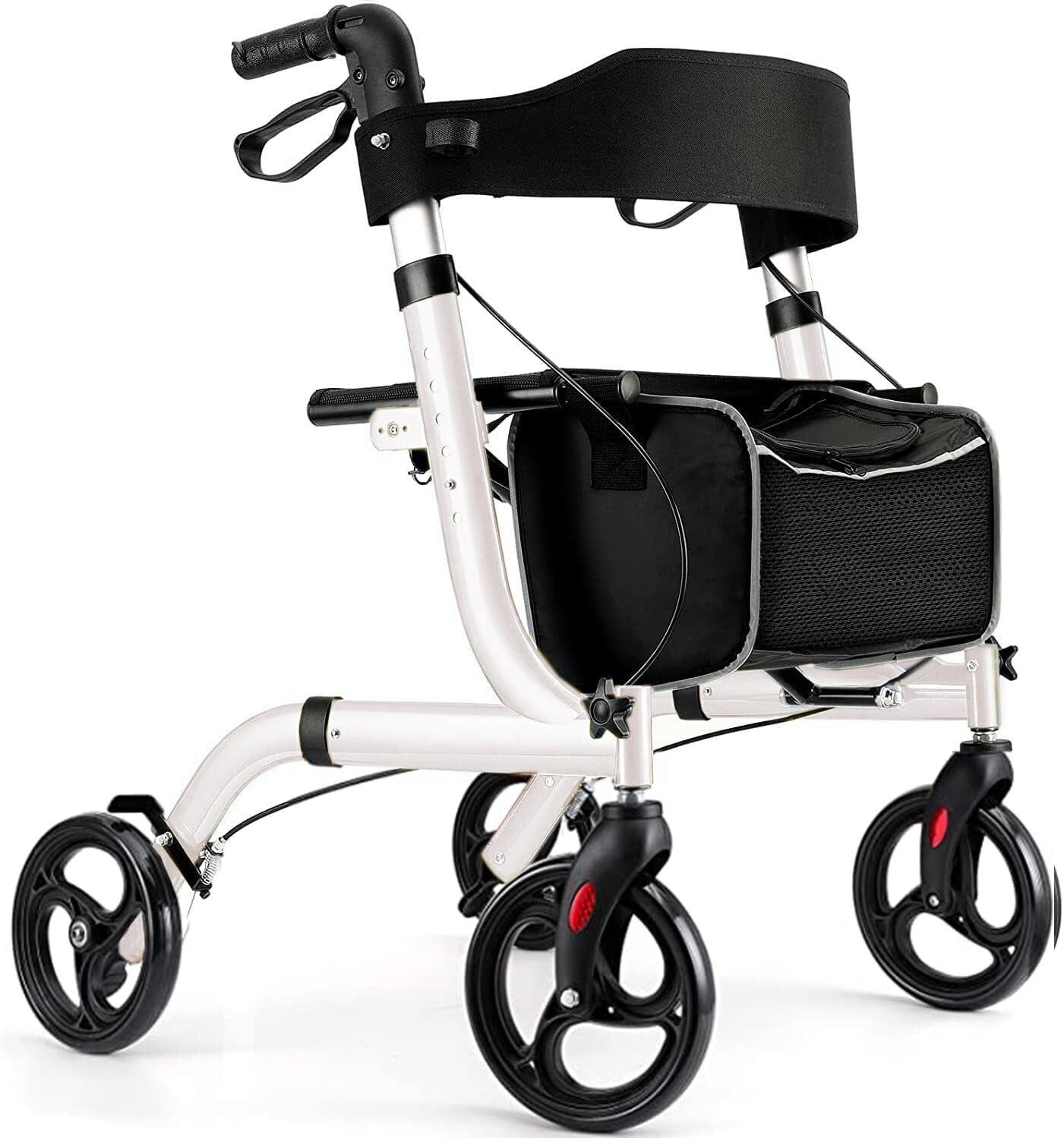 Durable Rollator Walker with 300 lbs Capacity and Easy-Fold Design for Seniors