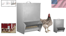 Load image into Gallery viewer, Durable Metallic Poultry Feeder: 50LB Capacity - Ideal for Grit and Oyster Shell