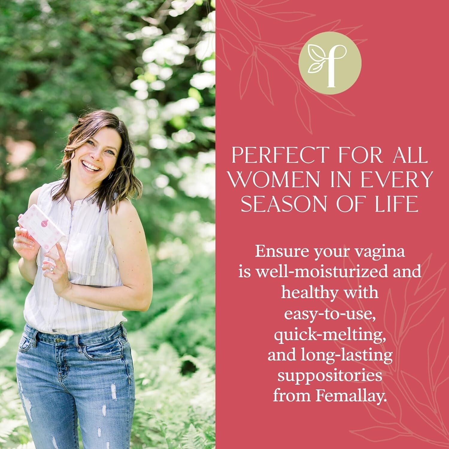 Fast-Acting Natural Suppositories for Vaginal Hydration and Odor Relief - 2 Pack