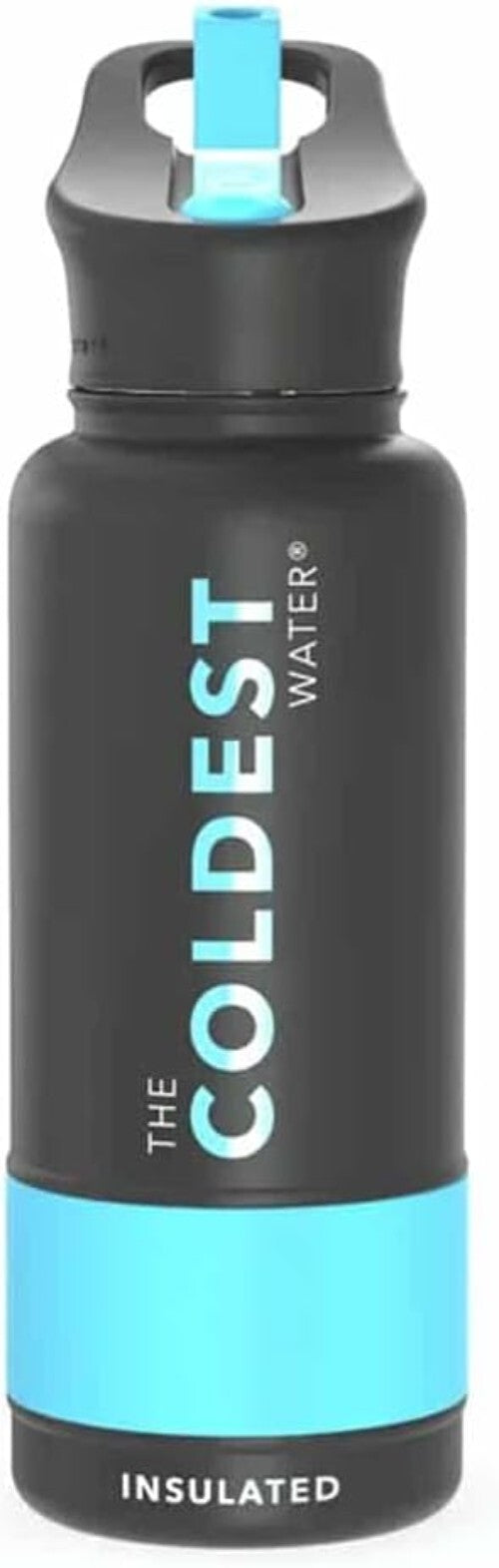 Coldest 32oz Insulated Stainless Steel Water Bottle with Straw Lid - Matte Black