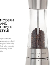 Load image into Gallery viewer, Precision Manual Pepper Mill in Stainless Steel - Includes Premium Peppercorns