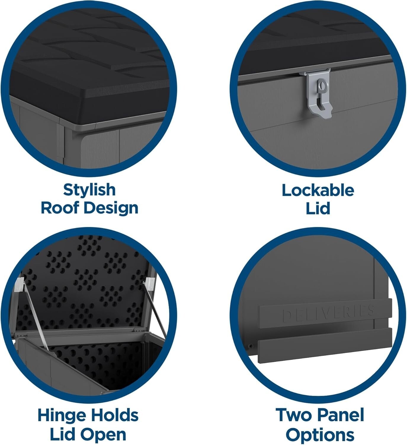 Impact-Resistant Outdoor Storage Box with Hinged Lid - Ideal For Deliveries