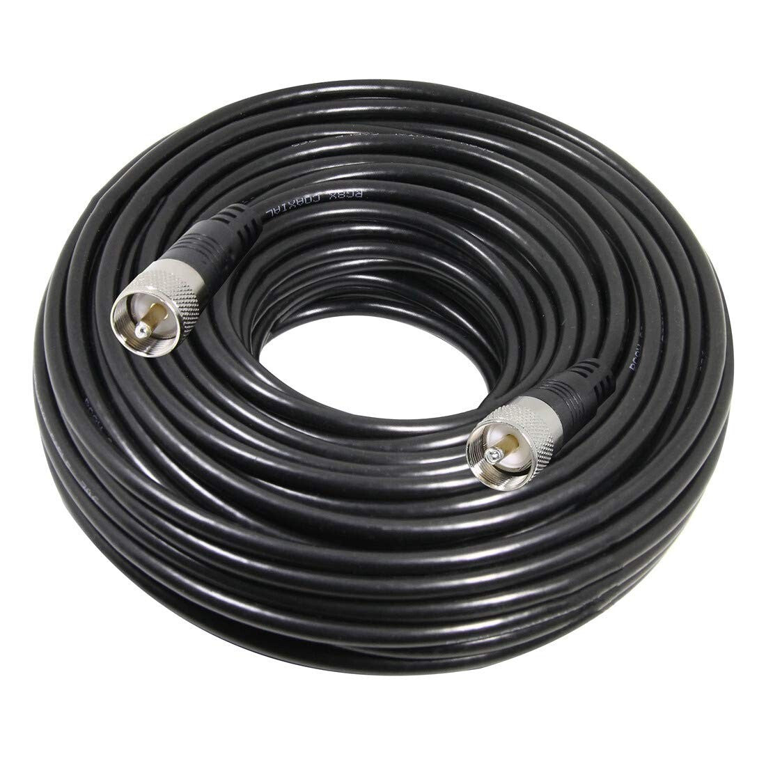 100 ft RG8X Low Loss Coaxial Cable with UHF PL259 Male Connectors for HAM Radio