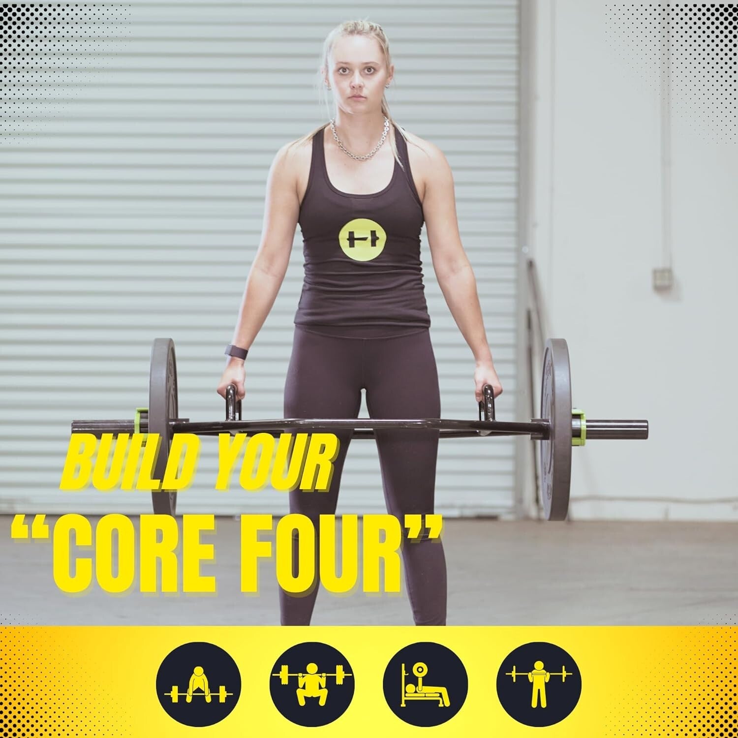 2-Inch Olympic Trap Bar with Knurled Grip - Complete Strength Training Solution