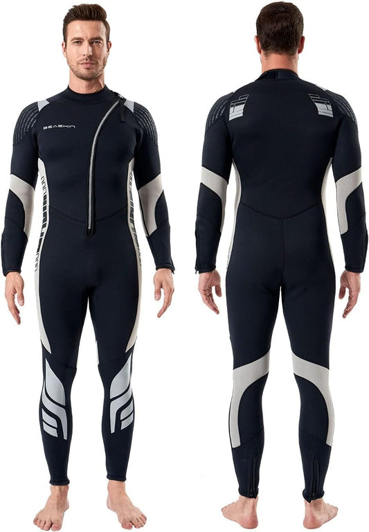 Durable Long Sleeve 3mm Wetsuit with Front Zip - Men’s Water Sport Essential