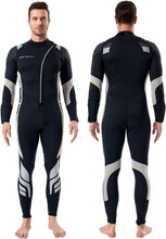 Load image into Gallery viewer, Durable Long Sleeve 3mm Wetsuit with Front Zip - Men’s Water Sport Essential