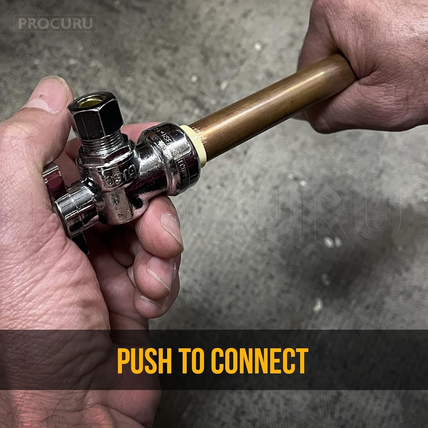 10-Pack PushFit Brass Angle Stop Valves 1/2" Nom x 3/8" OD for Reliable Plumbing