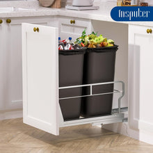 Load image into Gallery viewer, Heavy-Duty Dual Pull-Out Trash Can Kit with Soft-Close for Kitchen Organization