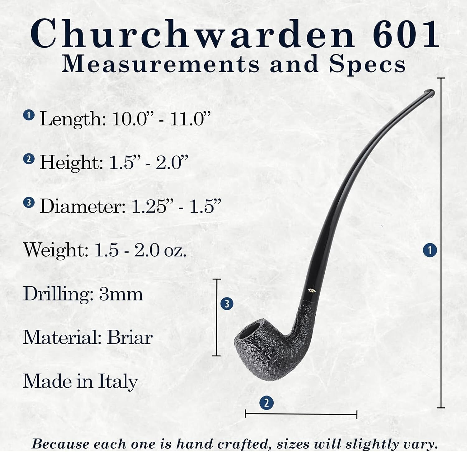 Elegant Bent Billiard Pipe - Handmade Italian Craft with Extra Length and Style