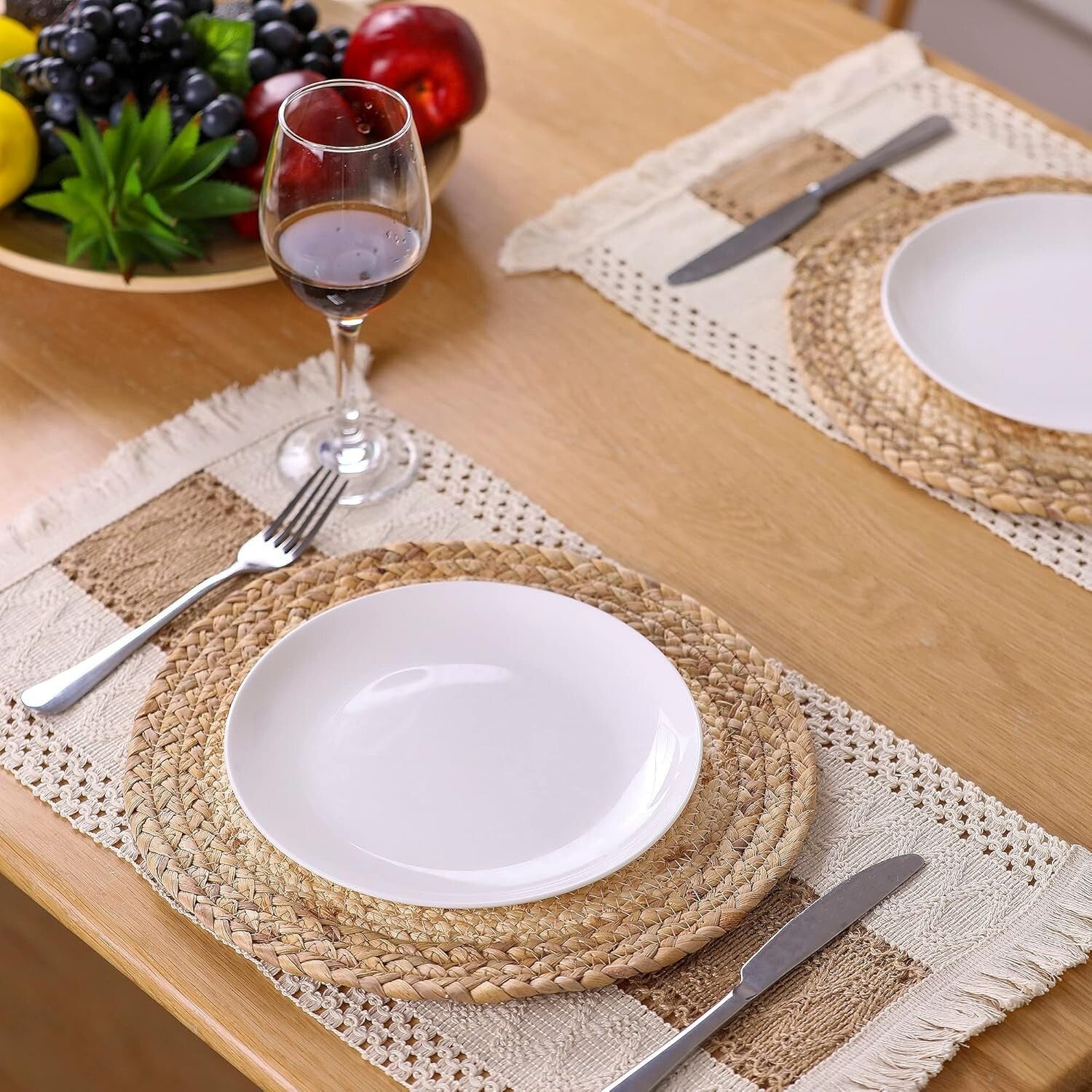 Exquisite 12-Piece Boho Placemat Set - Heat Resistant & Durable Design