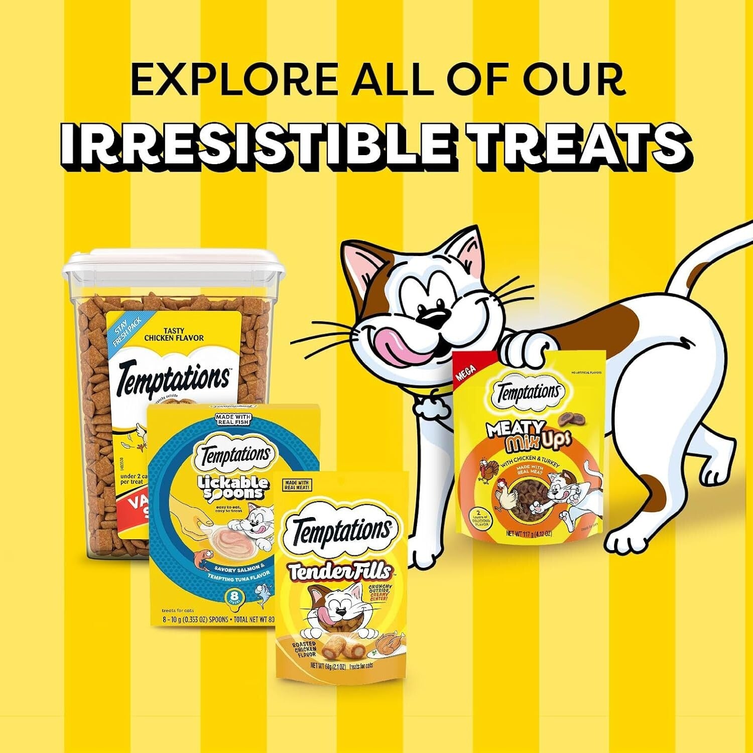 Variety Pack Lickable Cat Treats - Creamy Spoon Sizes - 10 Grams Each, 72 Count