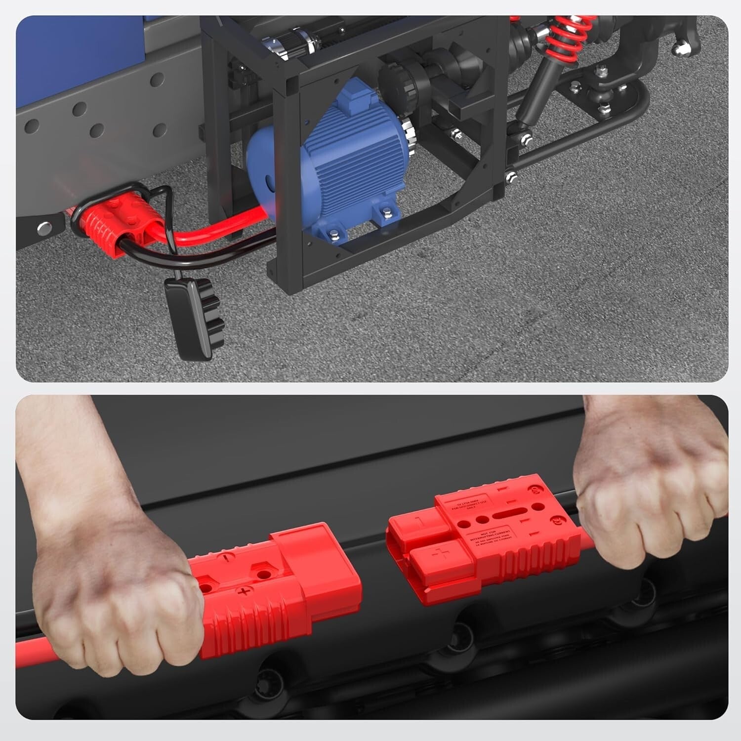 Heavy-Duty 14FT 2AWG Quick Disconnect Battery Connector for Forklift & Car