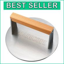 Load image into Gallery viewer, Large 8-Inch Griddle Press: Essential Tool for Searing Burgers, Steak, and More