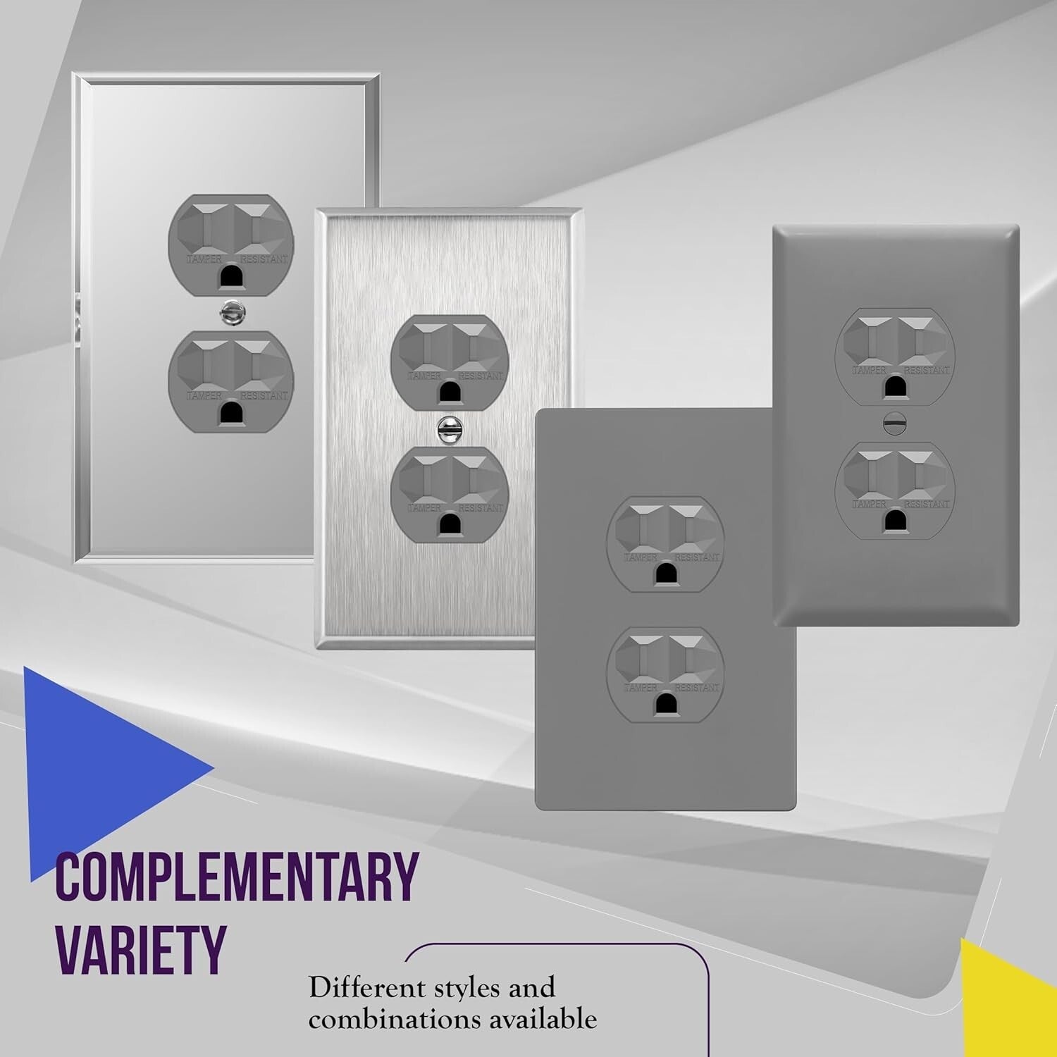 10-Pack Tamper-Resistant Industrial Grade Duplex Outlets, 15A 125V, UL Listed