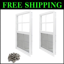 Load image into Gallery viewer, Durable 14x21 Shed Windows with Tempered Glass - 2 Pack for Sheds &amp; Garages