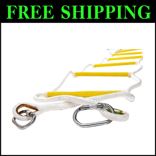 Compact Weather Resistant 8ft Rope Ladder - Ideal for Emergencies & Tree Houses