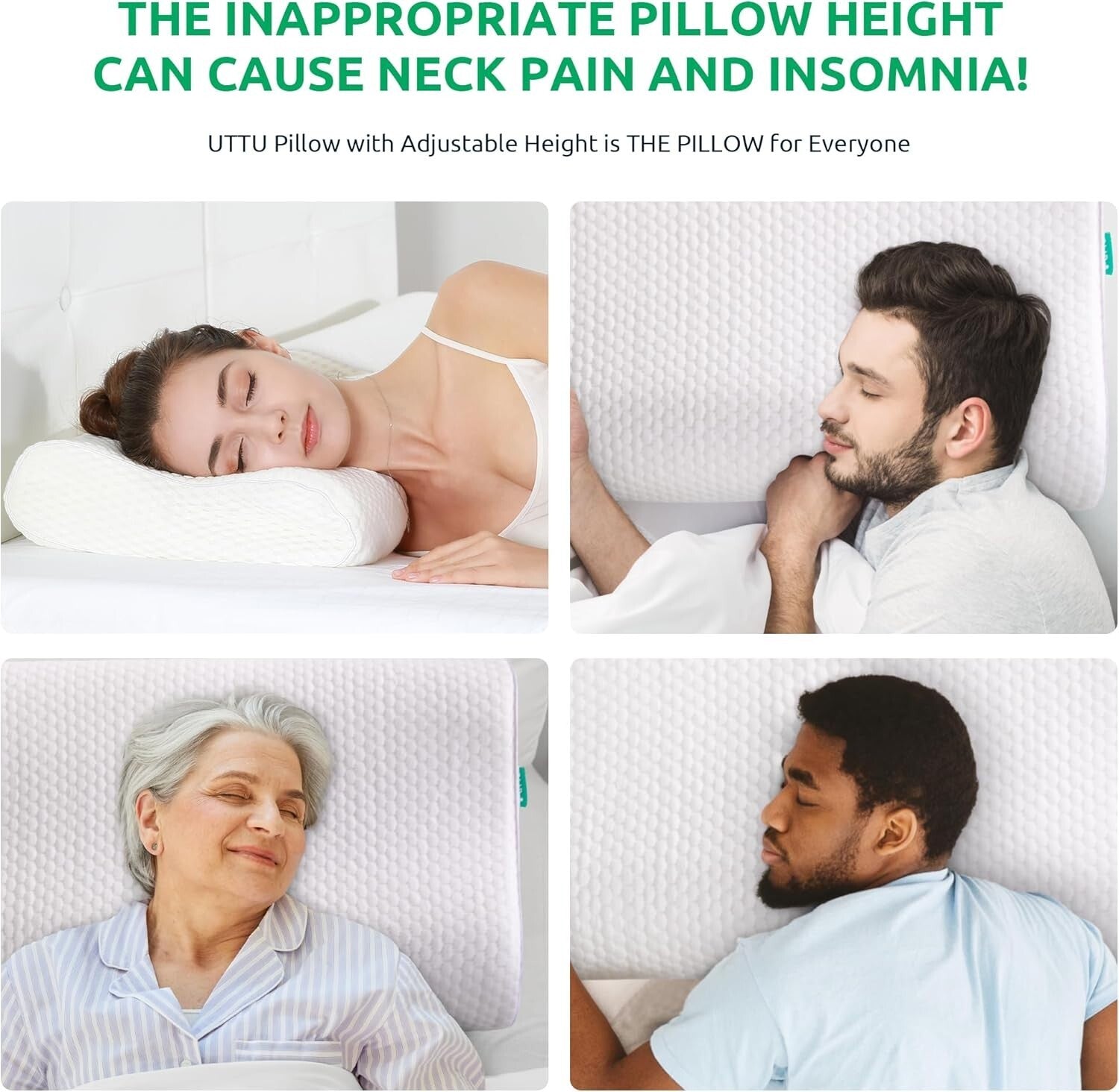 Dynamic Foam Cervical Pillow - Neck Strain Relief with Adjustable Loft Features