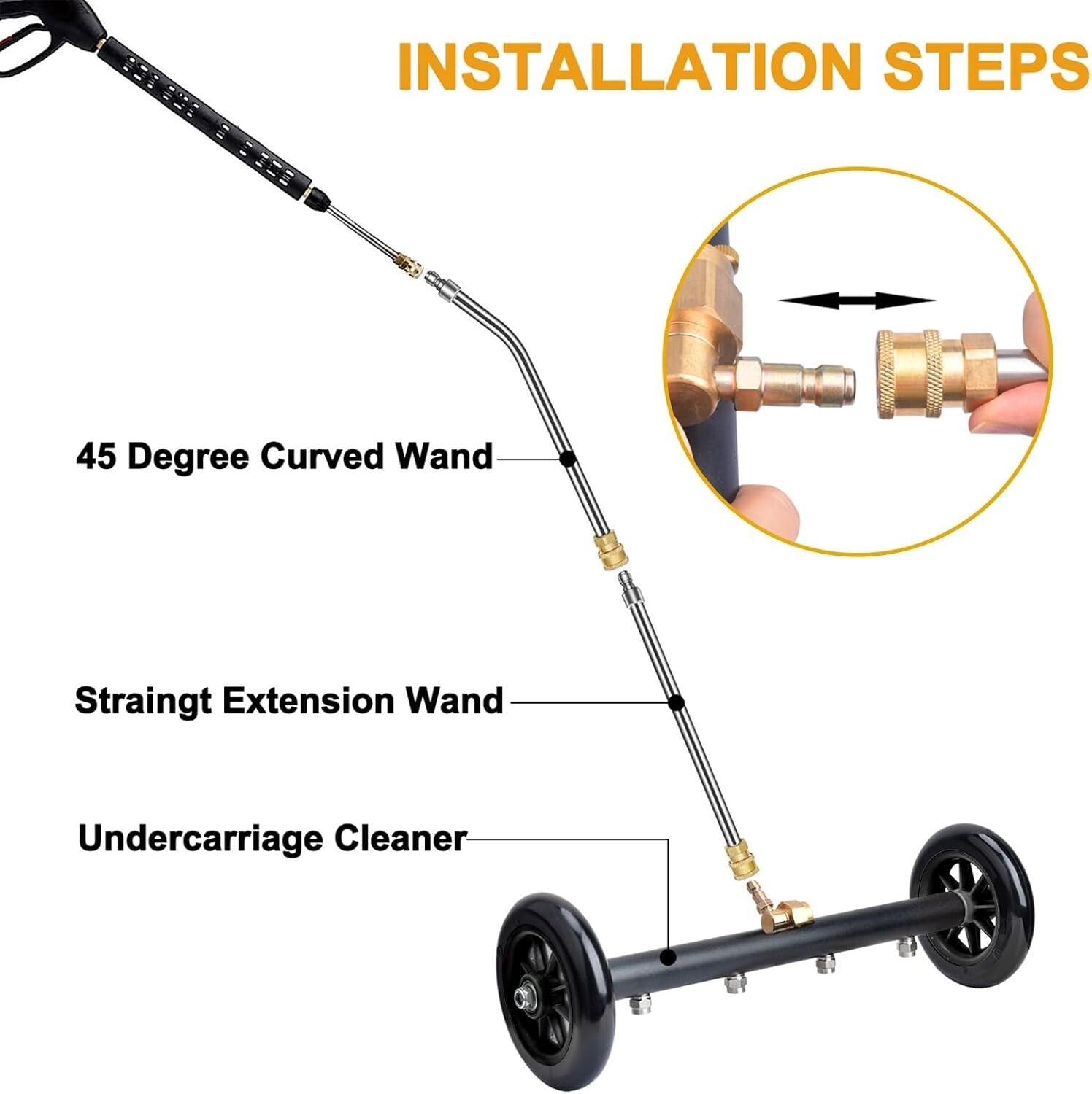 16” Pressure Washer Attachment for Undercarriage Cleaning – 4000 PSI Performance