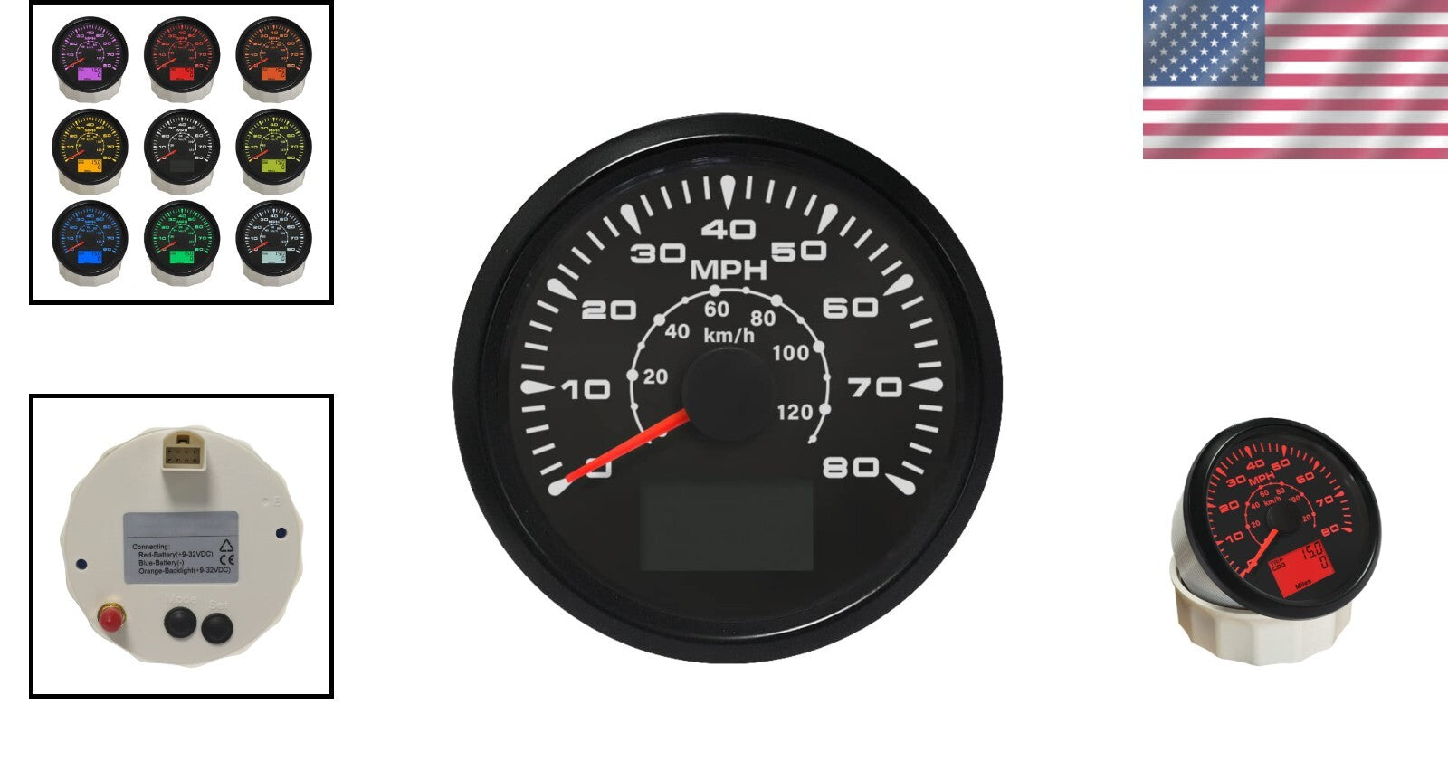 High-Performance GPS Speedometer Odometer for ATV/UTV - 85mm Waterproof Gauge