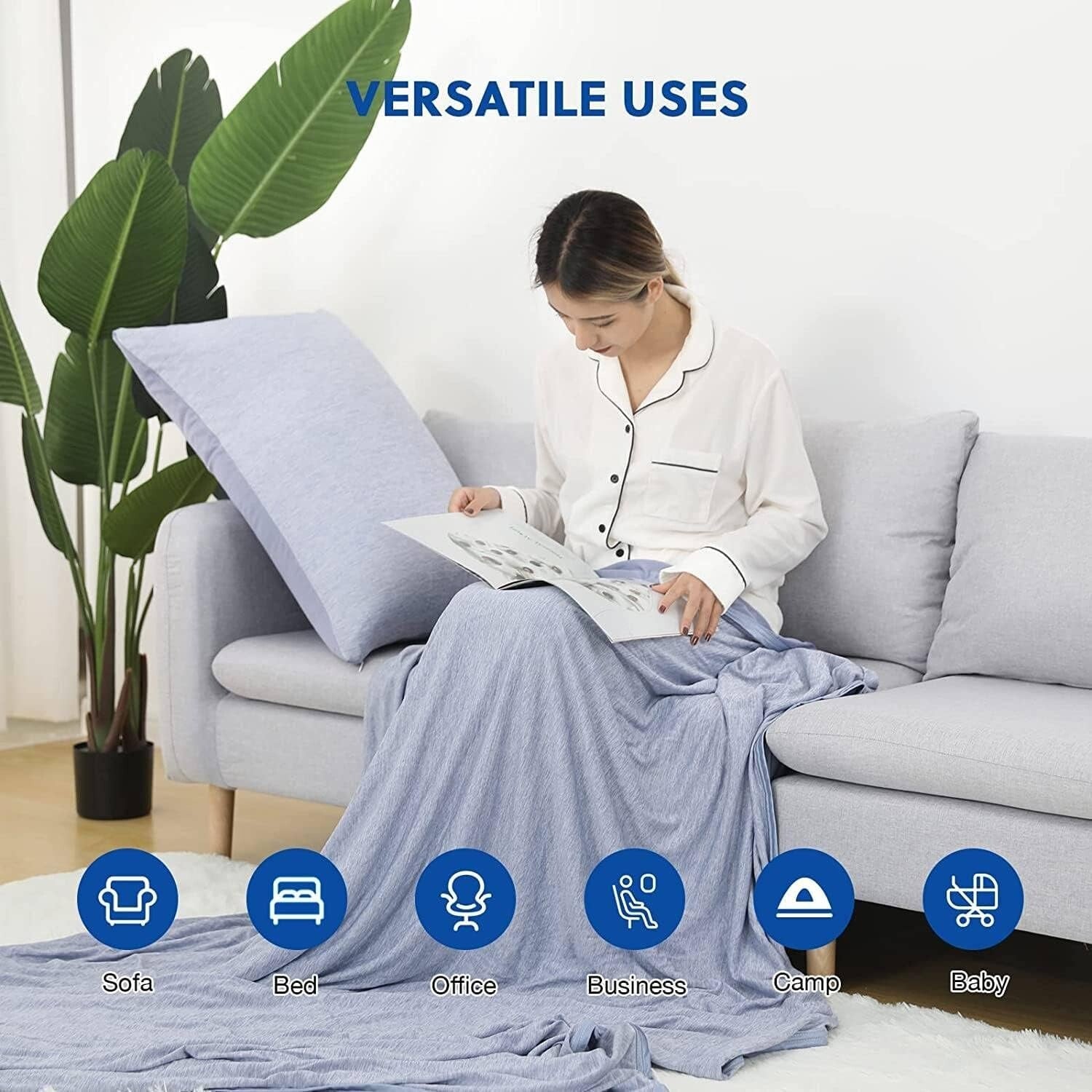 Double-Sided Lightweight Cooling Blanket - Breathable for Hot Summer Nights