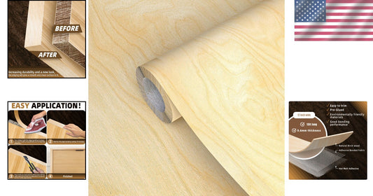 Durable 12" x 15ft Birch Veneer Edge Banding - Ideal for Furniture Restoration