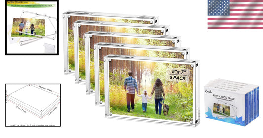 Clear Acrylic Picture Frame Set - 5x7 Double-Sided Frames for Any Occasion
