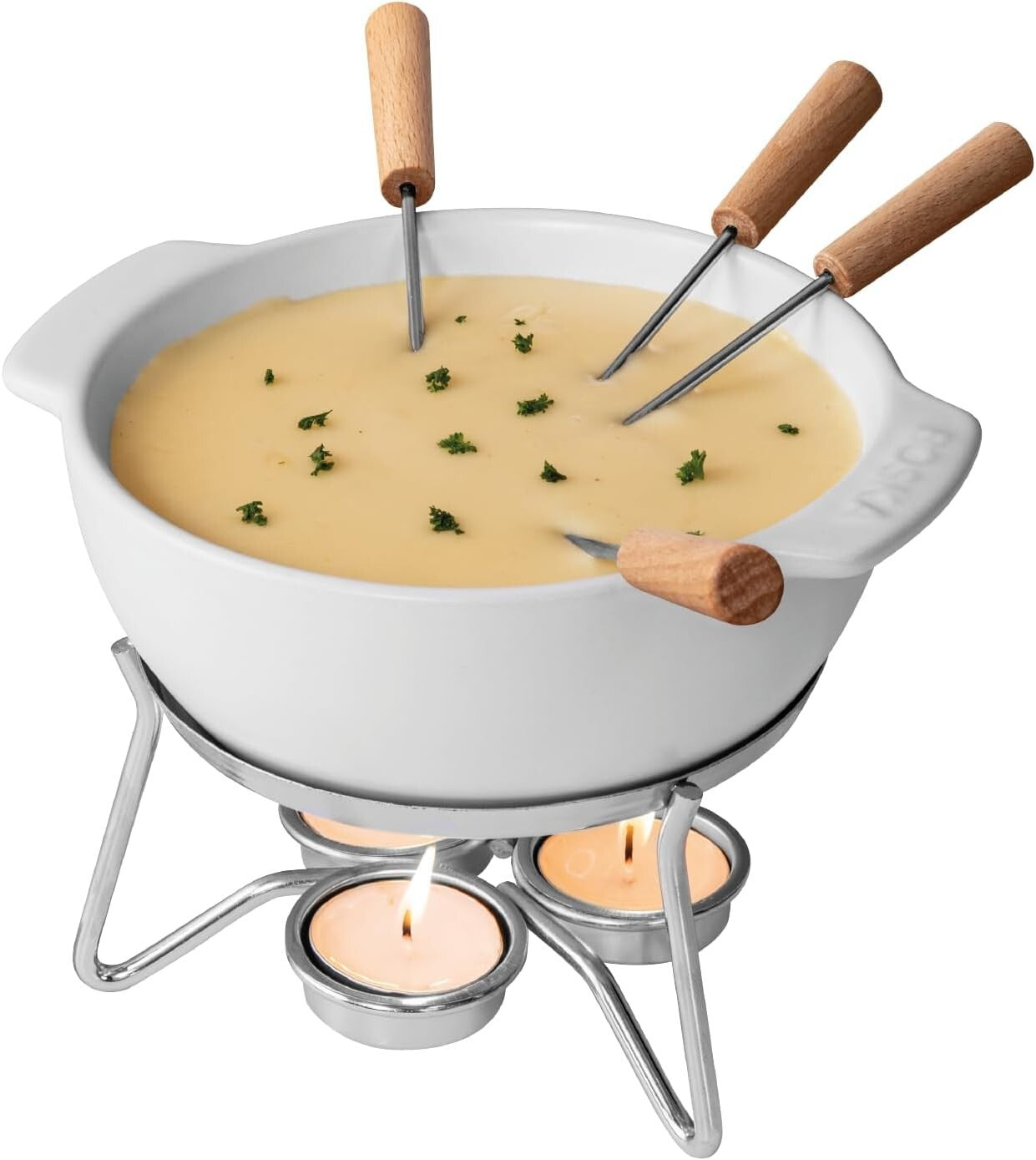 Elegant Microwave Safe Cheese Fondue Set for 2-4 Persons - Perfect for Parties