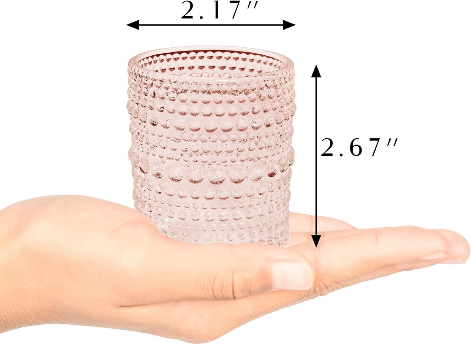 Durable 24-Piece Glass Candle Holders Set - 3 Patterns, Perfect for Centerpieces