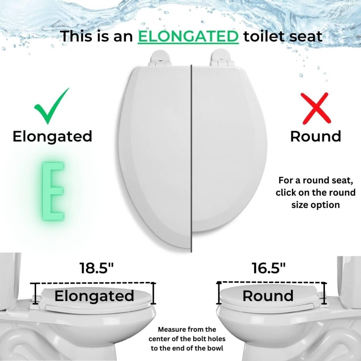 Sturdy White Elongated Wood Toilet Seat 6-Pack - Quick & Secure Installation