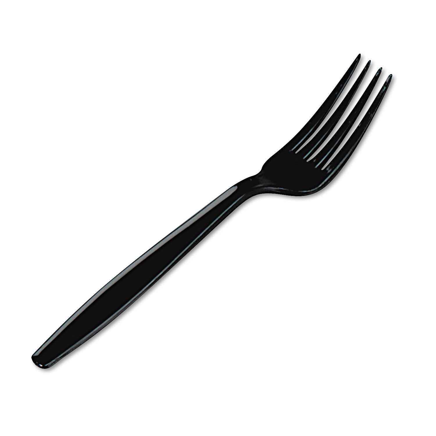 Durable 7.13" Polystyrene Forks in Black - Ideal for Events & Feasts, 1000 Count