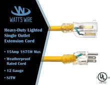 Load image into Gallery viewer, Heavy Duty 25 ft Extension Cord with Lighted End - Ideal for Appliances &amp; Tools