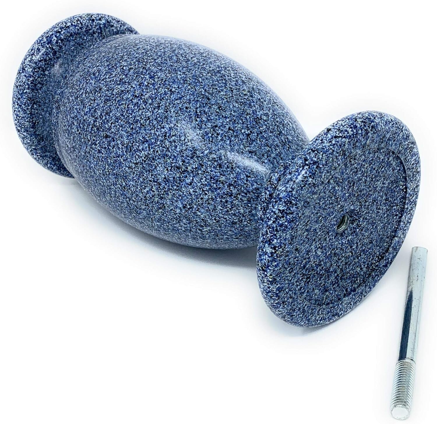 Sturdy Flower Holder for Graves - Blue Granite Design with Metal Securing Spike