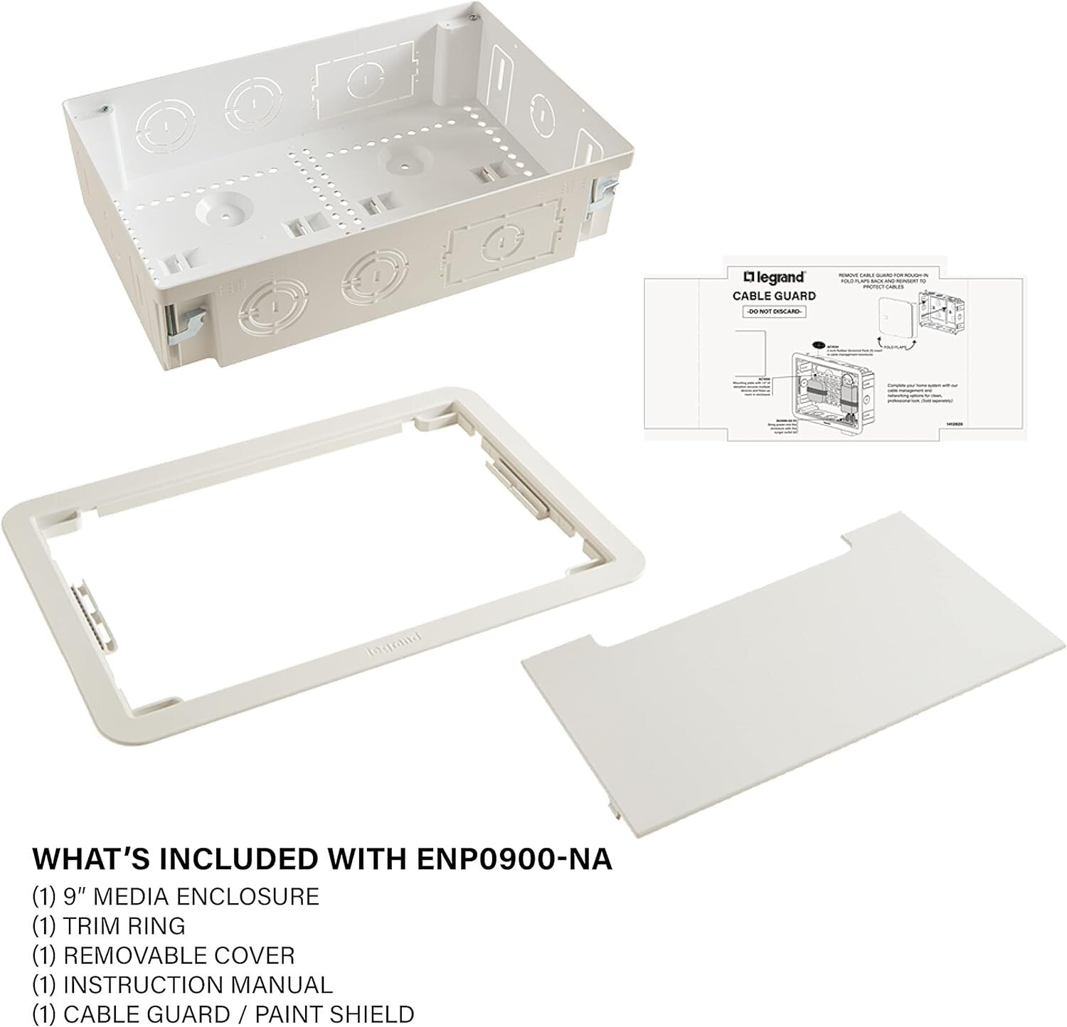 9 Inch In-Wall Enclosure for TVs - Matte White Dual-Purpose Media Storage Box