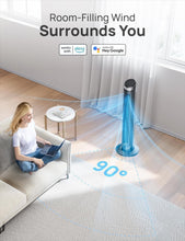 Load image into Gallery viewer, Contemporary Bladeless Tower Fan with Voice Control &amp; 12H Timer, 35dB Quiet