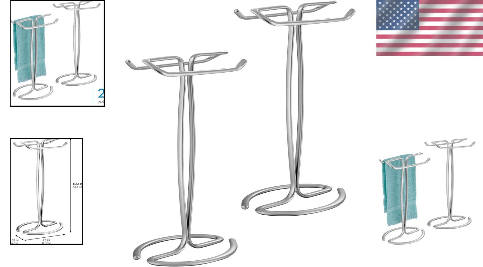 Durable Chrome and Alloy Steel Towel Stand Set - Elegant Bathroom Organization