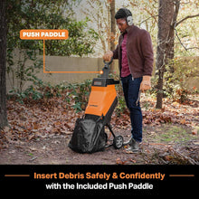 Load image into Gallery viewer, Lightweight Electric Wood Shredder with 1.8-Inch Cutting for Easy Yard Cleanup