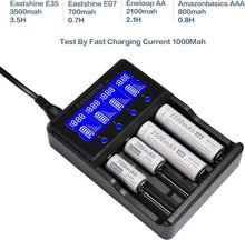 Load image into Gallery viewer, Lightweight 4 Bay Universal Battery Charger - Fast Charging &amp; Safety Certified