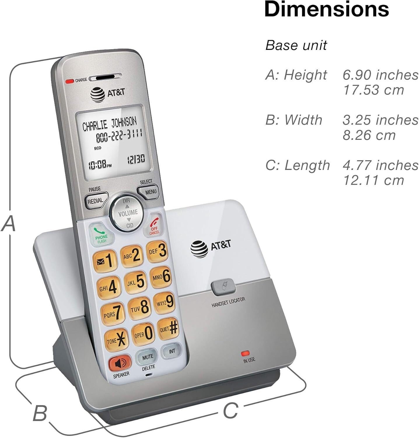 Dual Handset DECT 6.0 Cordless Phone System with Call Waiting & Voicemail Access