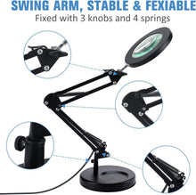 Load image into Gallery viewer, Versatile 5X LED Desk &amp; Clamp Magnifier - Adjustable Light &amp; Glass Lens