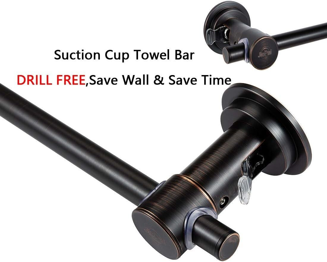 Elegant 24" Removable Suction Towel Bar - Heavy-Duty Bathroom Organizer