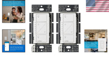 Load image into Gallery viewer, Elegant White Smart Dimmer Switches for Dimmable LED &amp; CFL Bulbs, 2-Pack