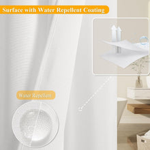 Load image into Gallery viewer, Water-Resistant Linen Shower Curtain with Removable Liner &amp; Top Window Design