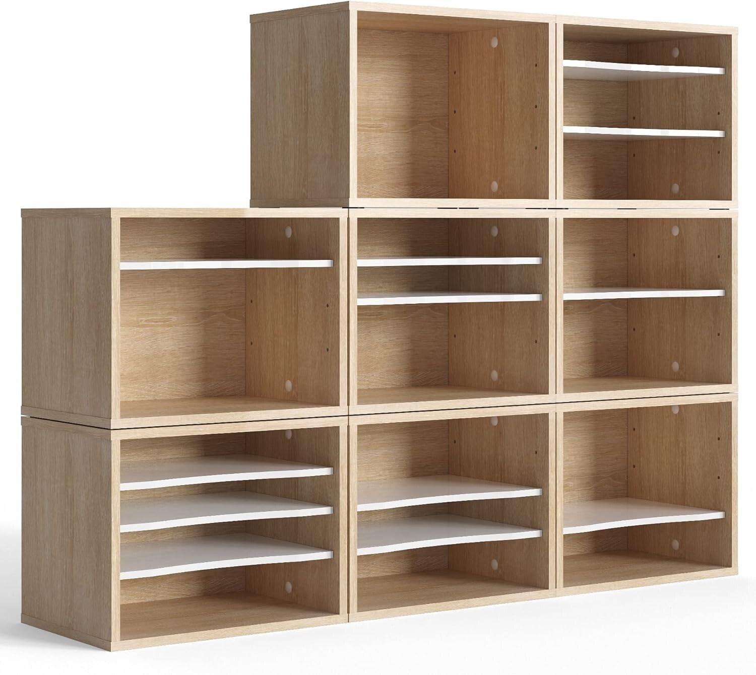 Versatile Wooden 4-Tier Desktop Paper Sorter – Easy Assembly for Office Spaces