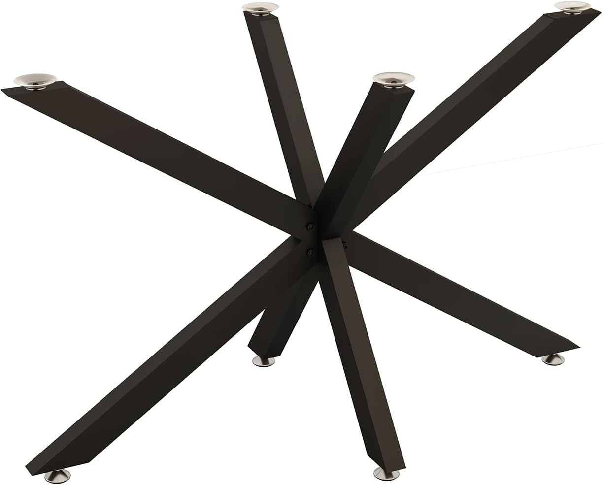 Durable 30 Inch Black Metal Legs with Suction Cups for Dining and Coffee Tables