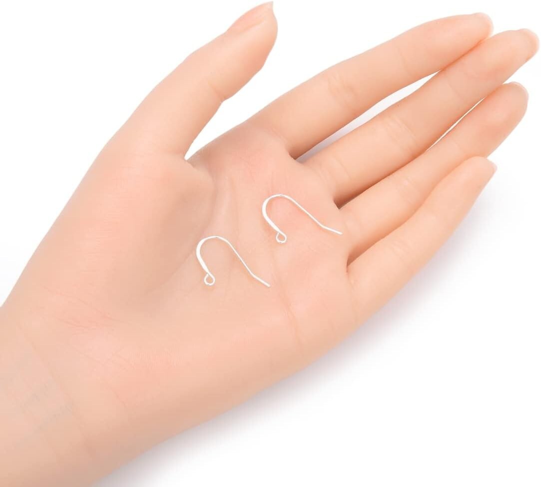 Elegant 18mm Silver French Fish Hook Earring Supplies - 50 Heavy Duty Pieces
