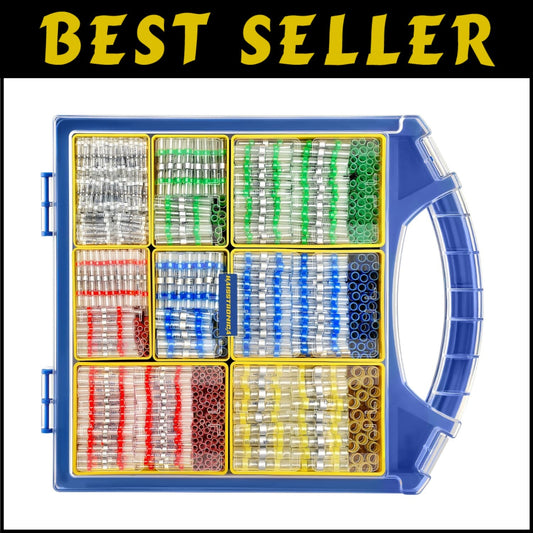 5-Color Marine Grade Heat Shrink Wire Connectors - 1000PCS with Storage Bins