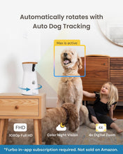 Load image into Gallery viewer, 360° Rotating Dog Camera with Treat Dispenser: Stay Connected with Your Pup