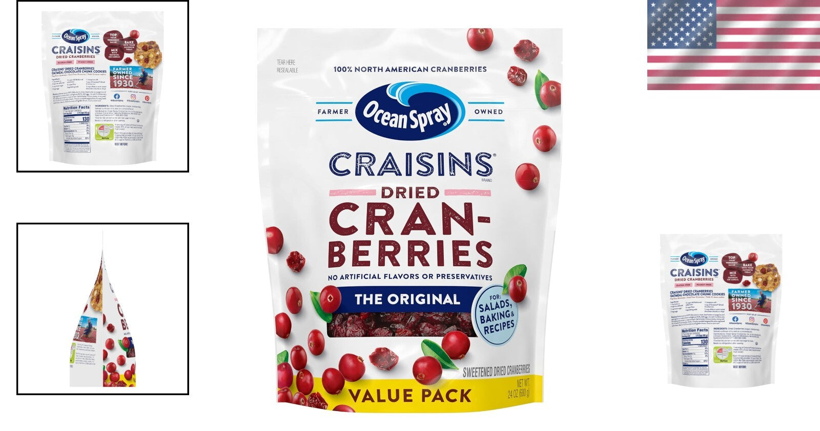 8 Pack of Original Dried Craisins, 24oz - Nutritious & Delicious Fruit Snack