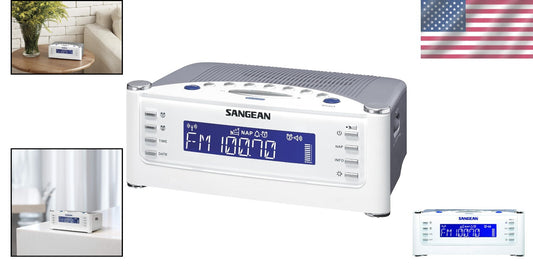 Compact Silver Atomic Clock Radio with FM/AM & Aux Input for Easy Listening